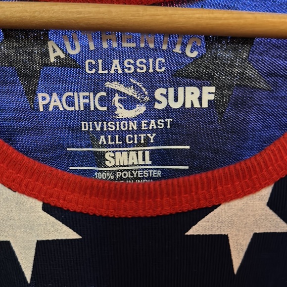Men’s tank top, American flag pattern, size small Authentic Pacific Surf company - Picture 2 of 3